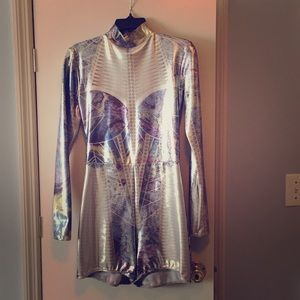 Outer Space Themed Long-Sleeve Leotard